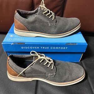 Nunn Bush Barclay Canvas Oxford Shoes Mens 13 Gunmetal Gray Casual Lace Up